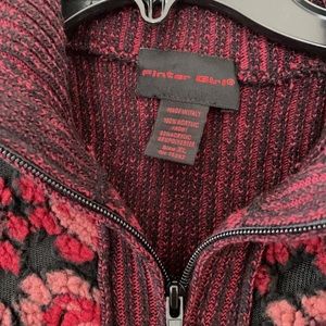 NWOT Italian Zipper Floral Sweater